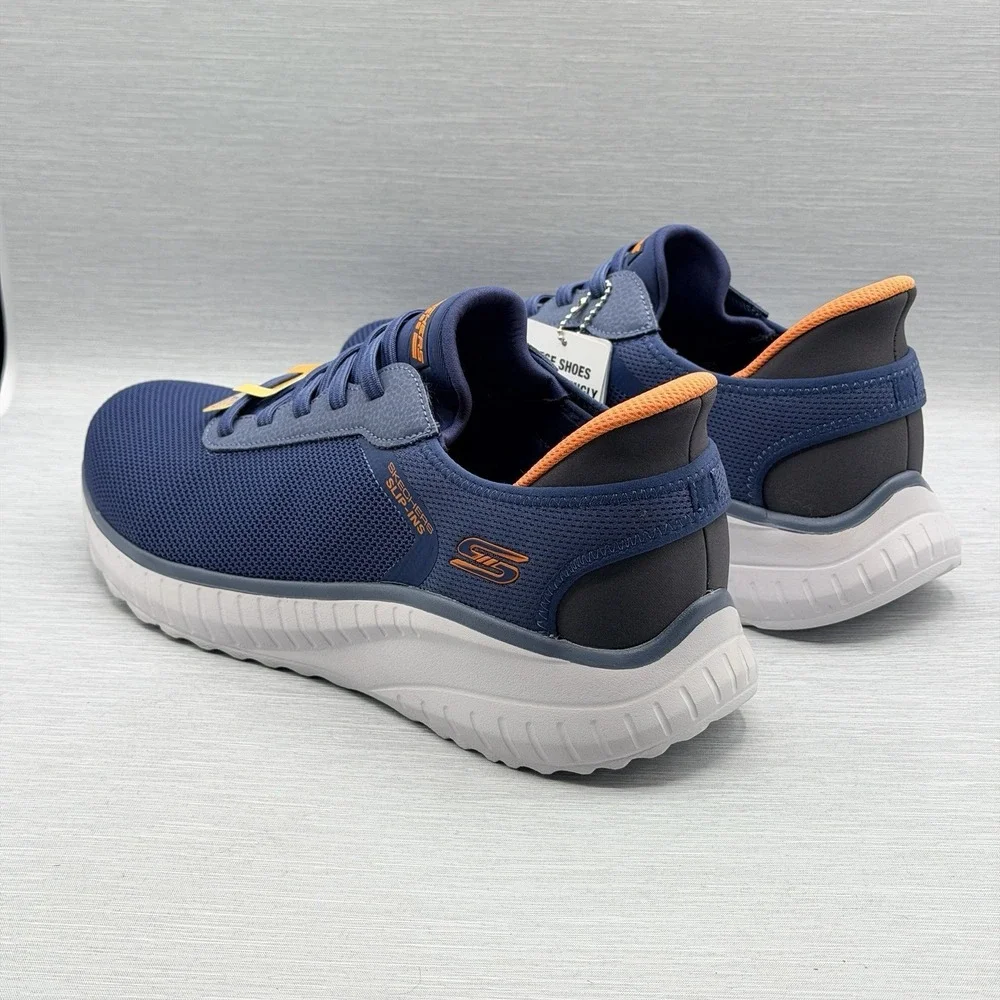 Skechers Slip Ins Men's 10 Sneakers Navy Blue Bobs Breathable Comfort 118311